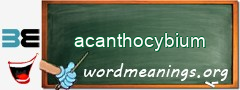 WordMeaning blackboard for acanthocybium